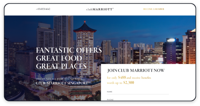 Промо-сайты для сети отелей Marriott